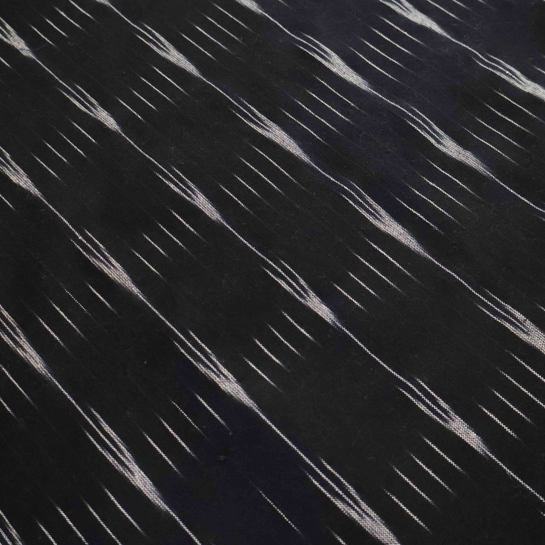 Reversible Ikat Tablecloth - Black Ikat and Stripes