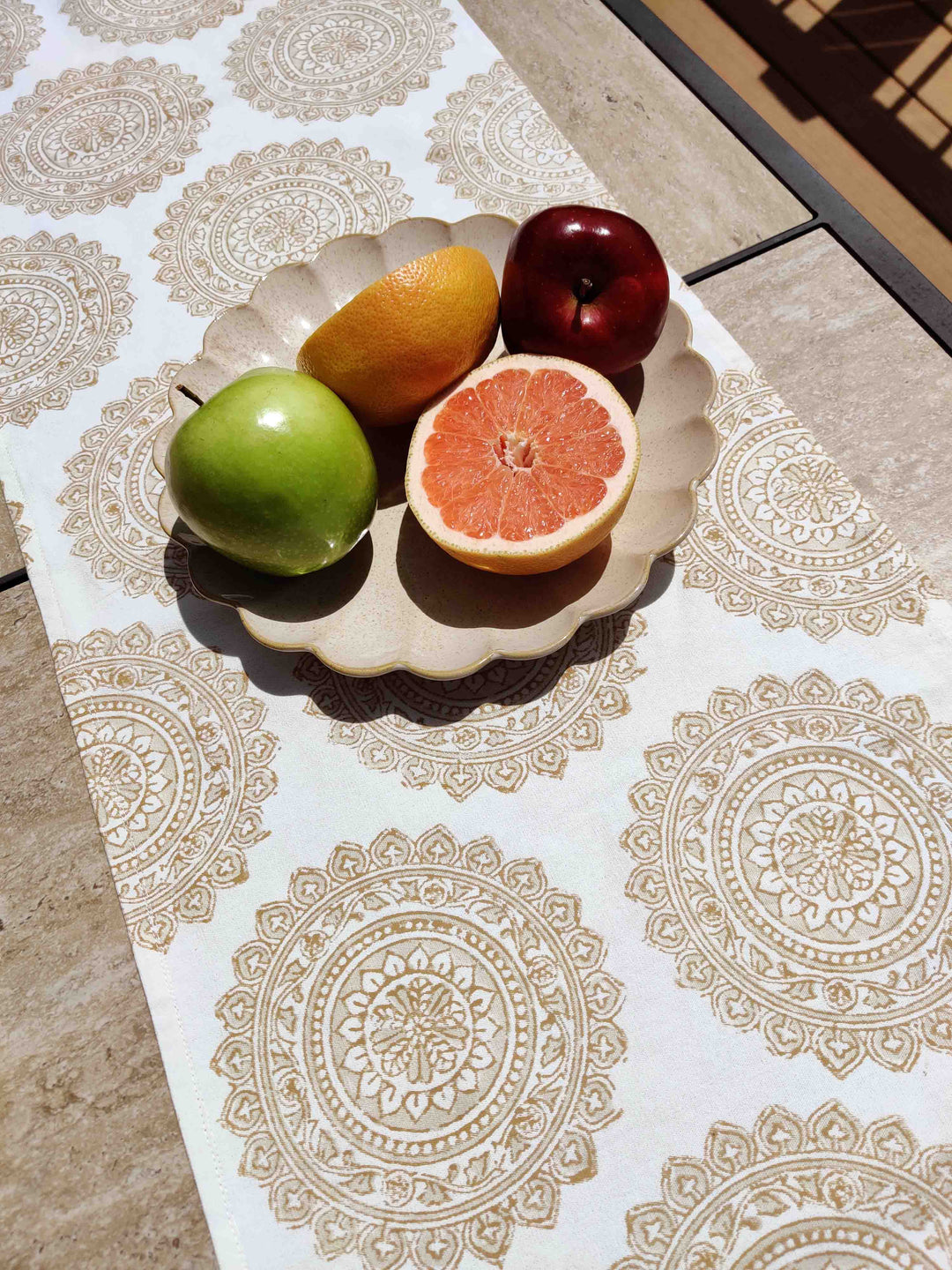 Teak Ring table runner