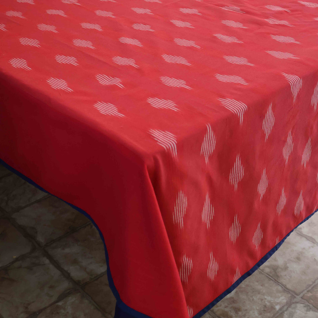 Reversible Ikat Tablecloth - Indigo and Red