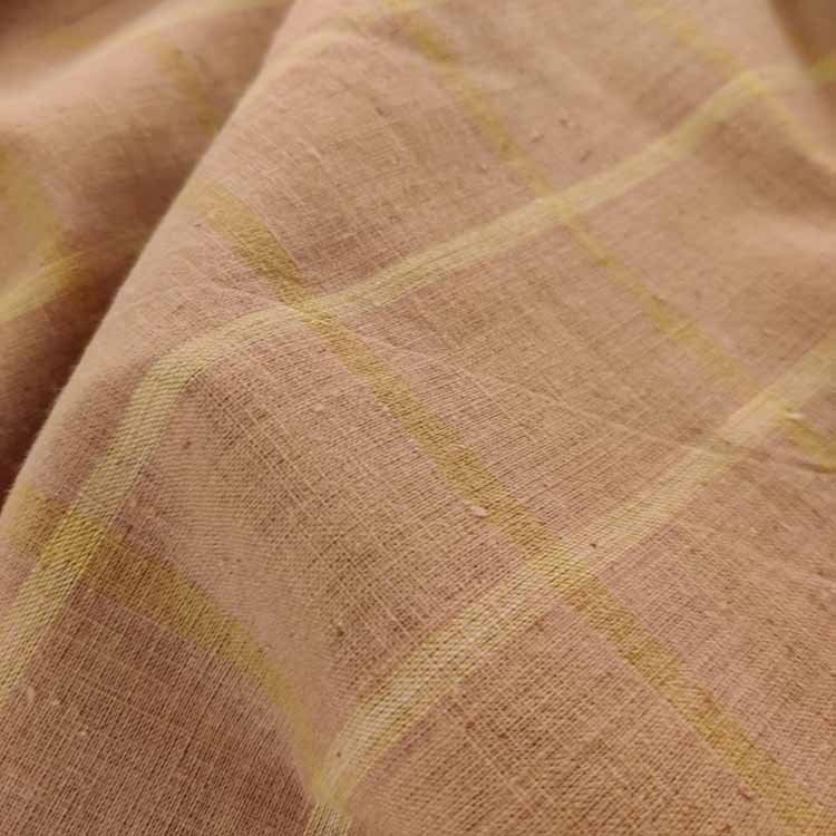Reversible Handwoven Tablecloth - Brown Cotton and Indigo Stripes