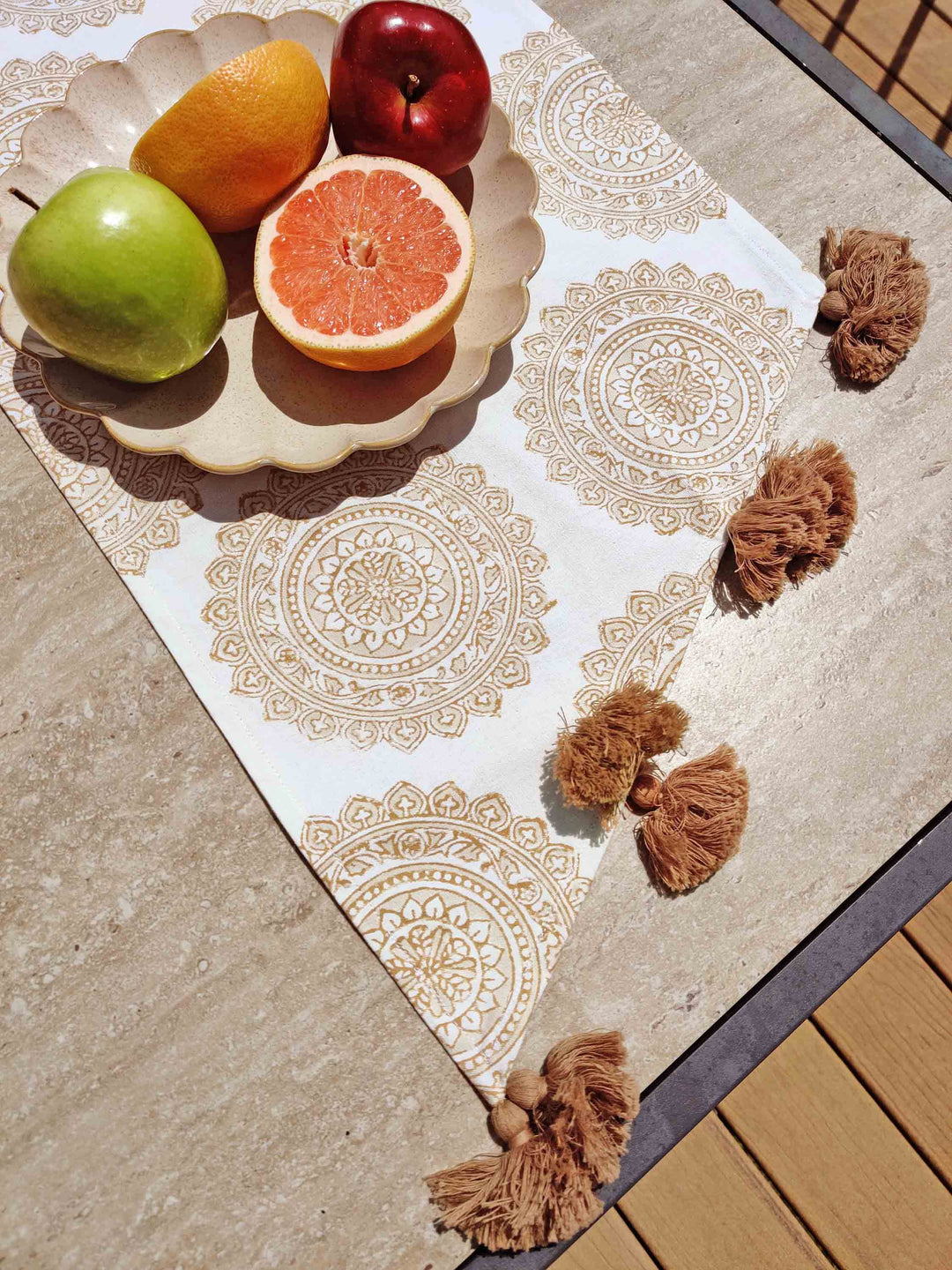 Teak Ring table runner