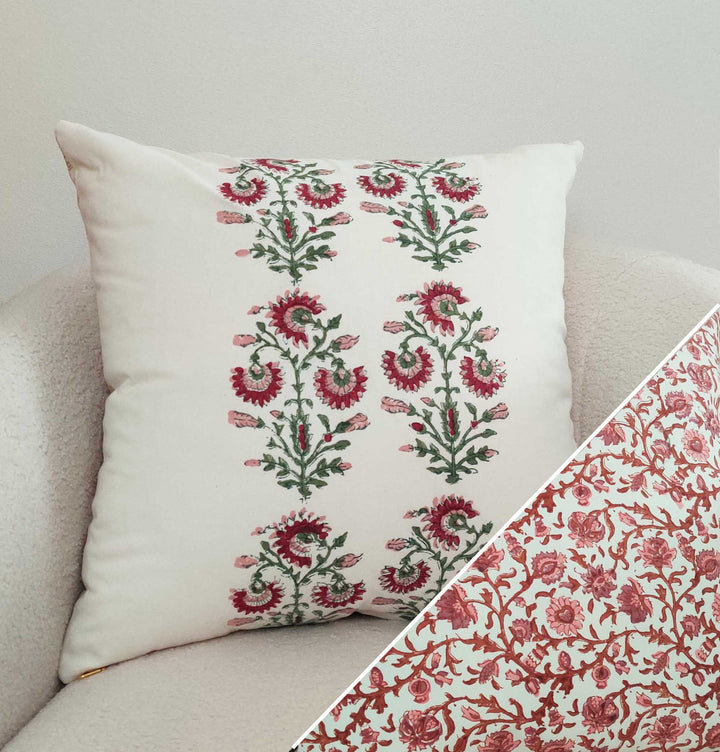 Reversible Dusty Sage + Rose Garden